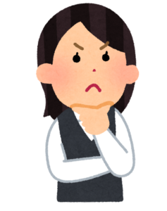 考える女性のイラスト